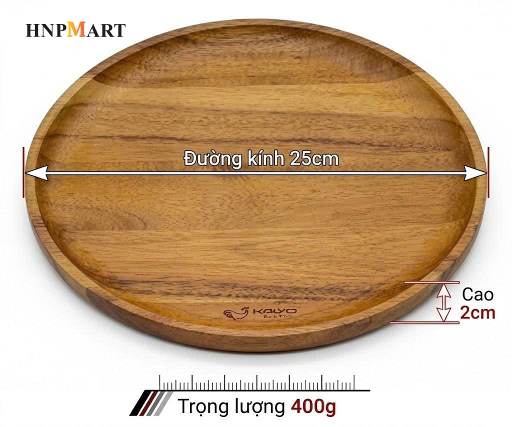 Khay Gỗ Kaiyo Hình Tròn 30Cm - Ảnh 4