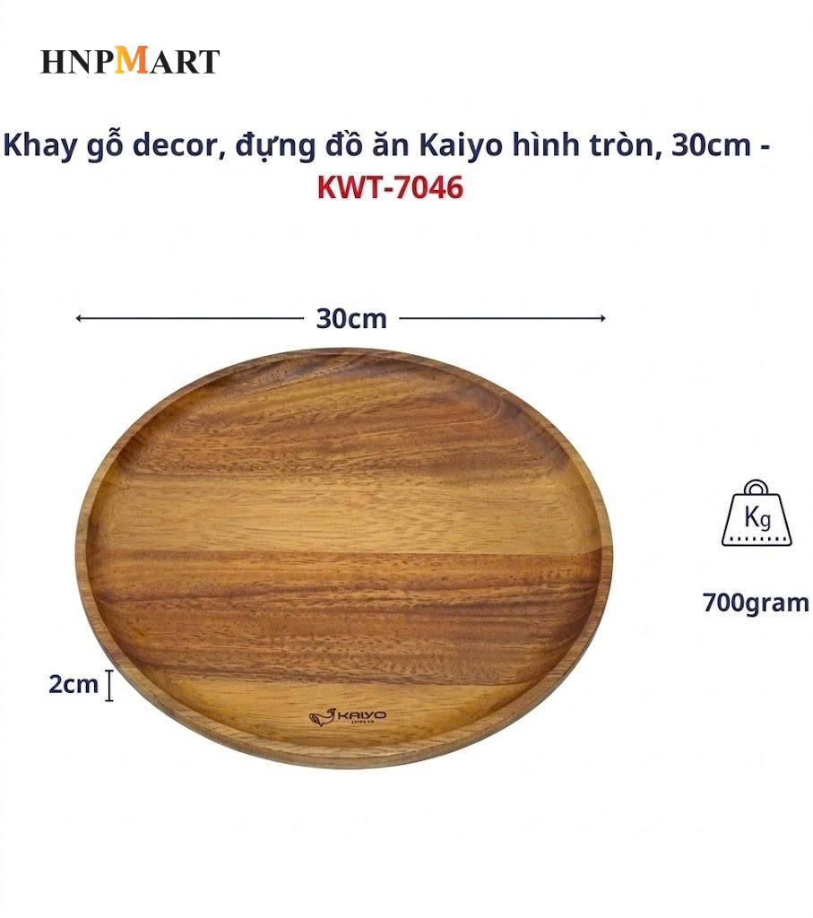 Khay Gỗ Kaiyo Hình Tròn 25Cm - Ảnh 5