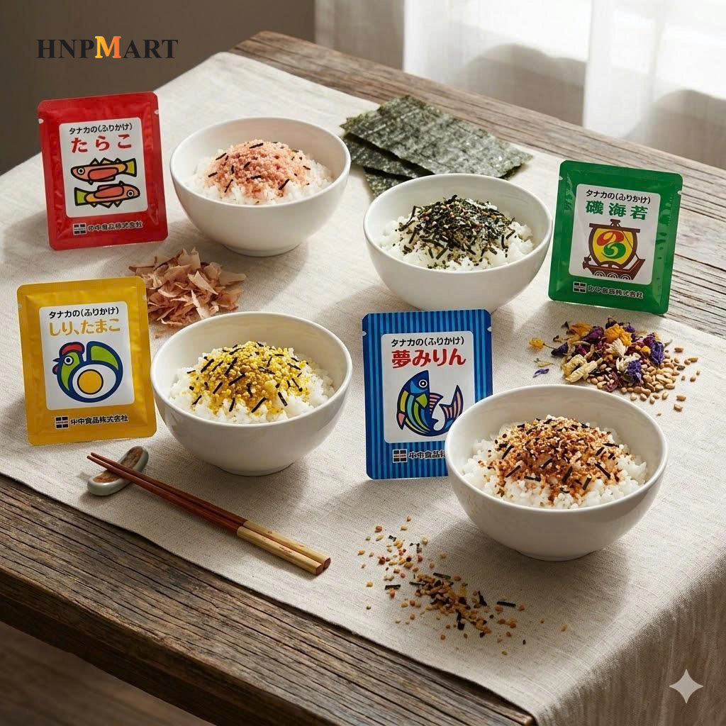 Gia Vị Rắc Cơm Mini Mix Tanaka 6 Vị (30Gói x2g) (1T/30g) - Ảnh 5