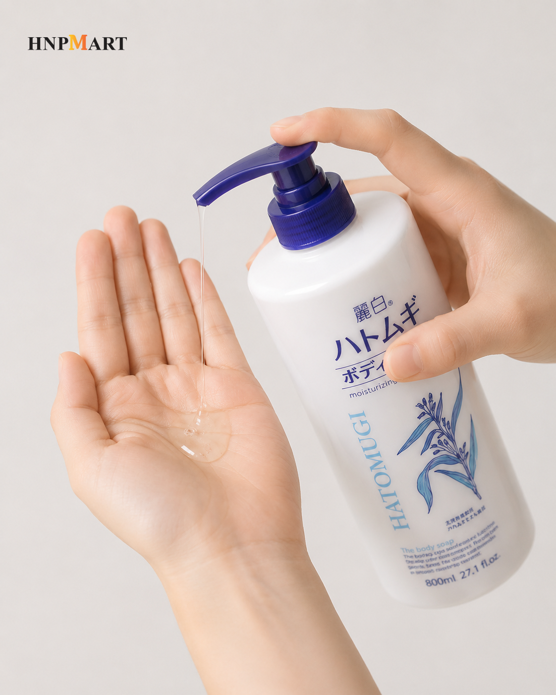 Sữa tắm dưỡng ẩm trắng da Hatomugi Nhật Bản 800ml - Ảnh 2
