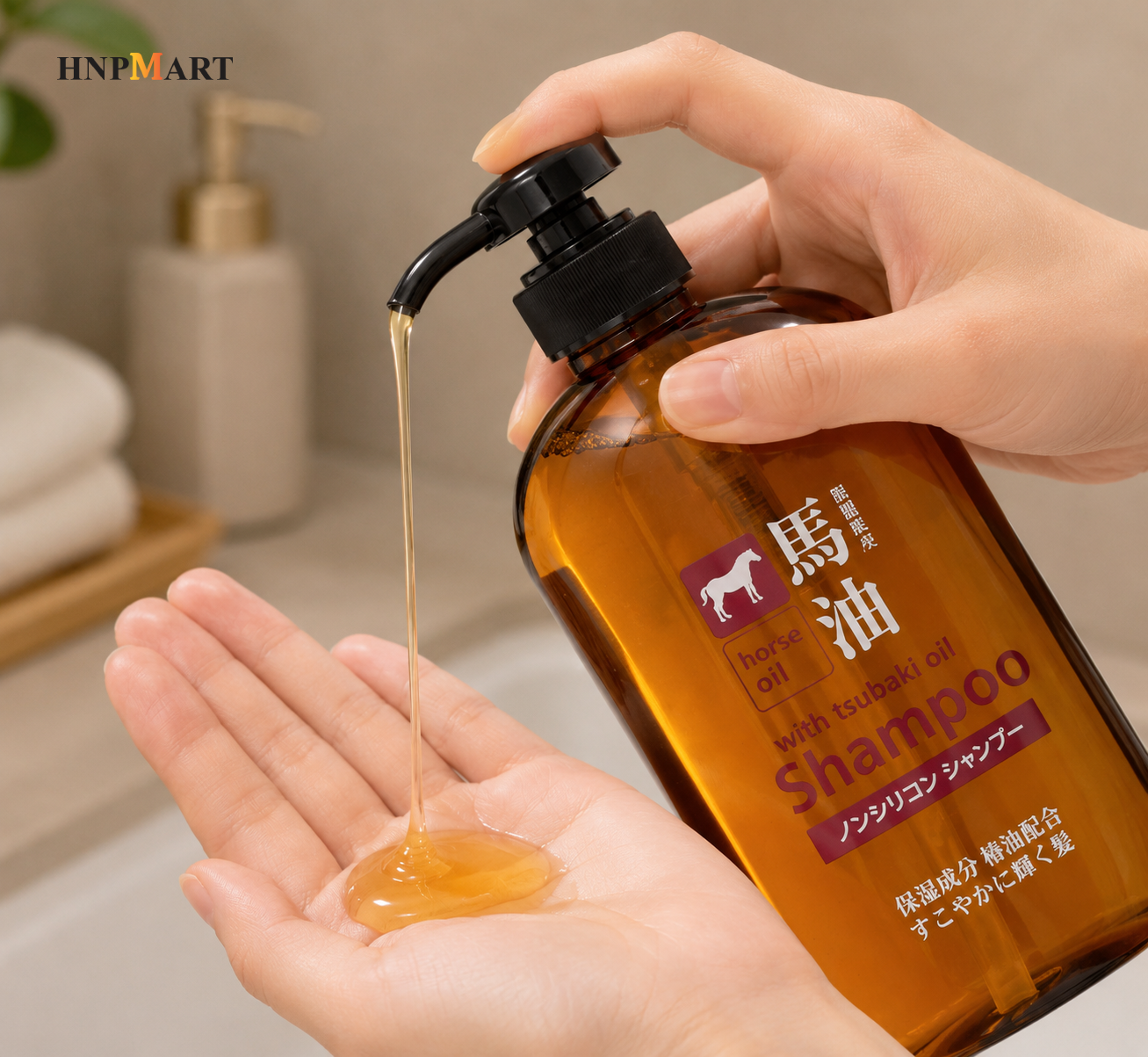 Dầu Gội Xả mỡ ngựa Horse Oil 600ml - Ảnh 2