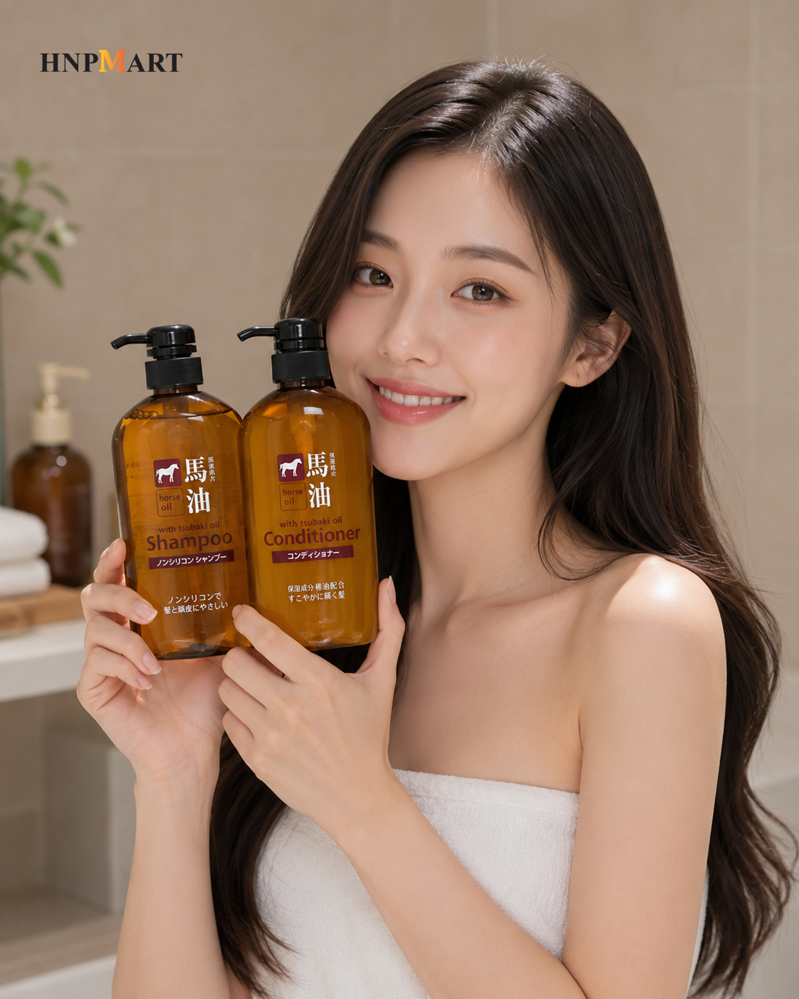 Dầu Gội Xả mỡ ngựa Horse Oil 600ml - Ảnh 3