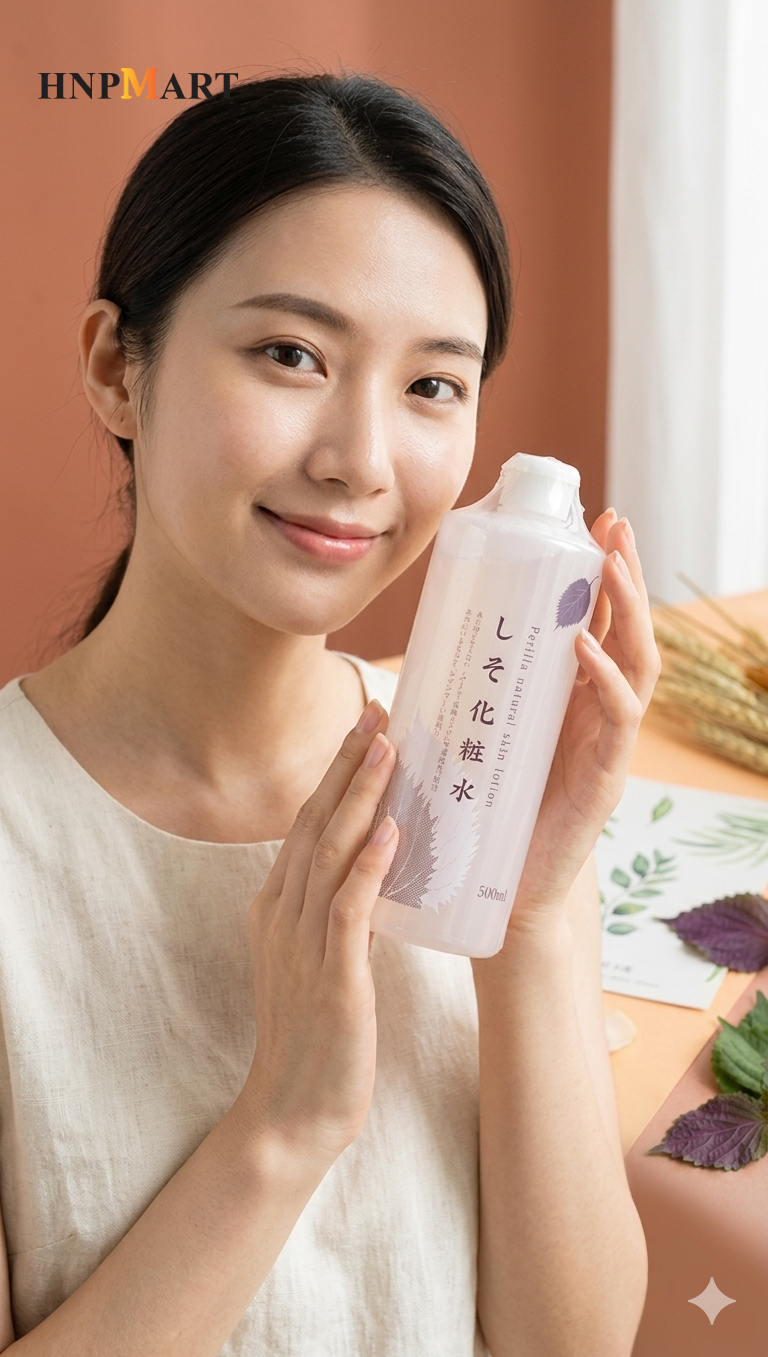 Nước hoa hồng lá tía tô Dokudami Perilla Natural 500ml Nhật Bản - Ảnh 3