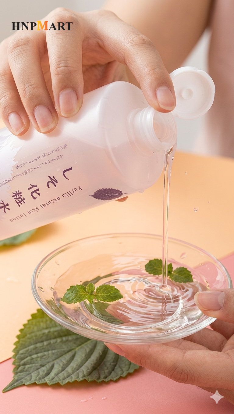 Nước hoa hồng lá tía tô Dokudami Perilla Natural 500ml Nhật Bản - Ảnh 2