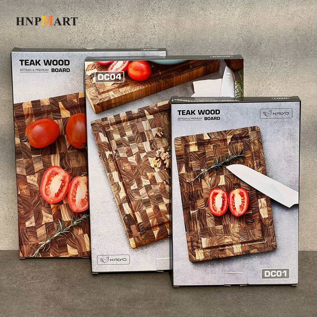 Thớt Thái Kaiyo Gỗ Teak Premium Chữ Nhật DC01 Size S (30x20x2.5cm)