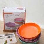 Bộ 4 Đĩa Sứ Sâu Lòng Dáng Tròn Rainbow Kaiyo (Size 20Cm)