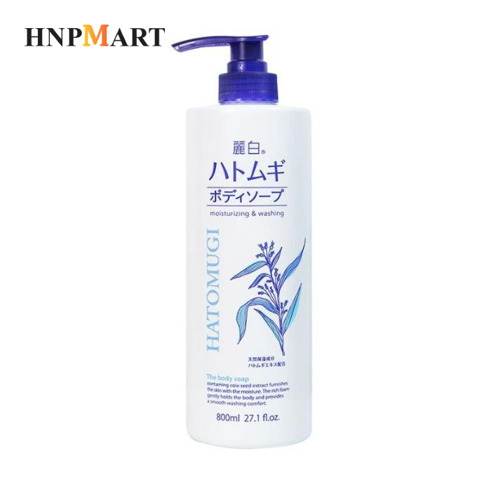 Sữa tắm dưỡng ẩm trắng da Hatomugi Nhật Bản 800ml