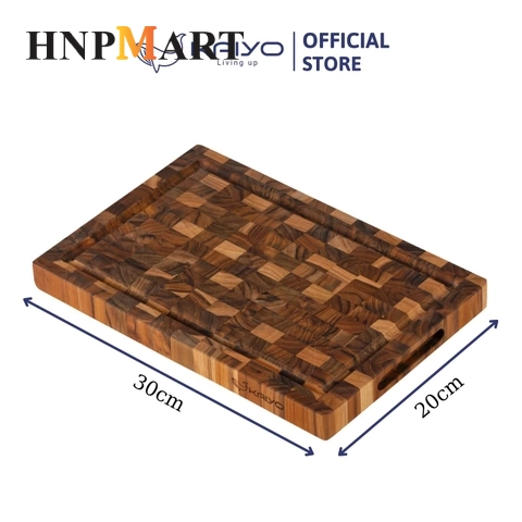 Thớt Thái Kaiyo Gỗ Teak Premium Chữ Nhật DC01 Size S (30x20x2.5cm) - Ảnh 4