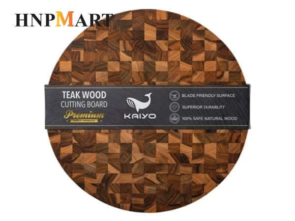 Thớt Thái Kaiyo Gỗ Teak Premium Hình Tròn TDC01 (30x2.5cm)