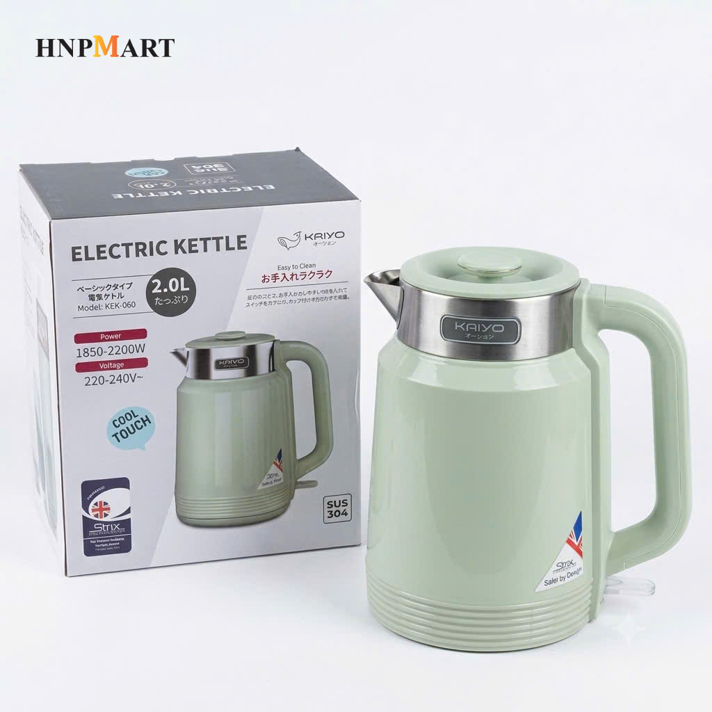 Ấm Siêu Tốc 2 Lớp Cool Touch 2L Kaiyo (Xanh Mint) - Ảnh 4