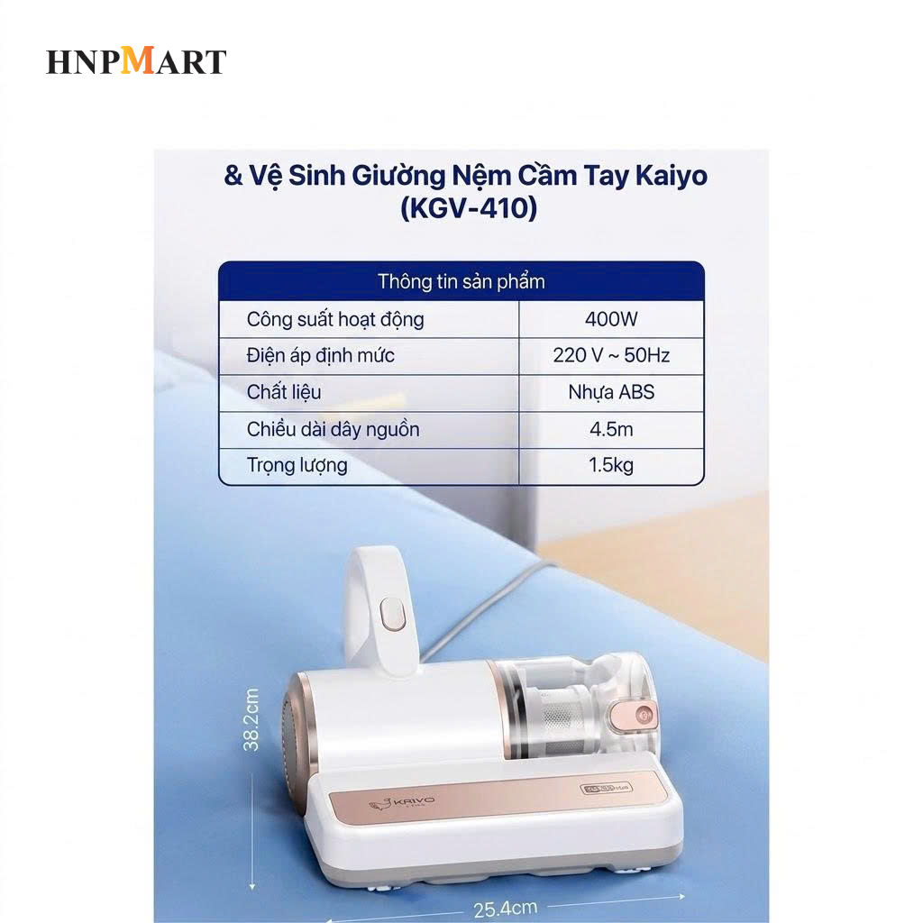 Máy Hút Bụi Giường Đệm & Vệ Sinh Giường Nệm Cầm Tay Kaiyo - Ảnh 5
