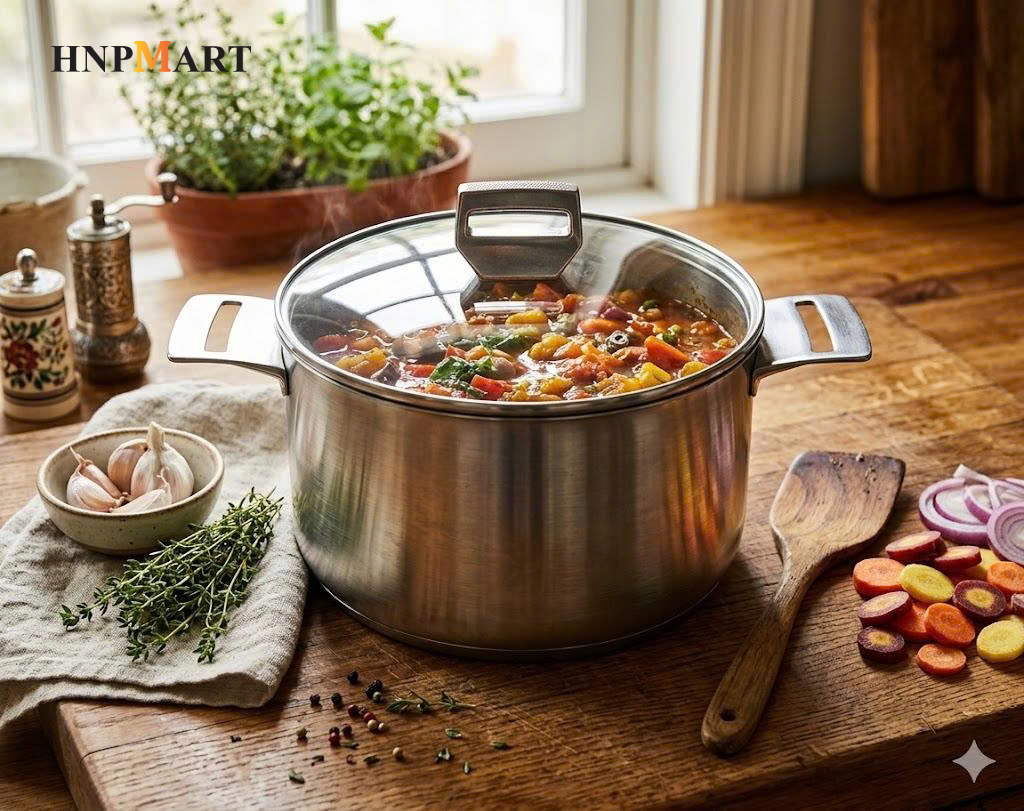 Nồi Inox Thân Đáy Liền Tri-Ply Silver Crown, Size 20Cm - Ảnh 4