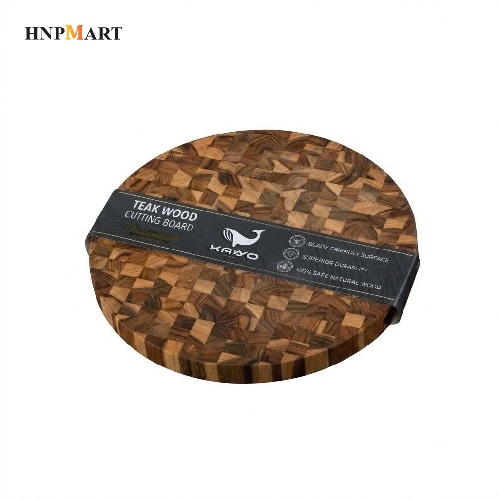 Thớt Chặt Kaiyo Gỗ Teak Premium Hình Tròn TDC04 (30x3.8cm) - Ảnh 5
