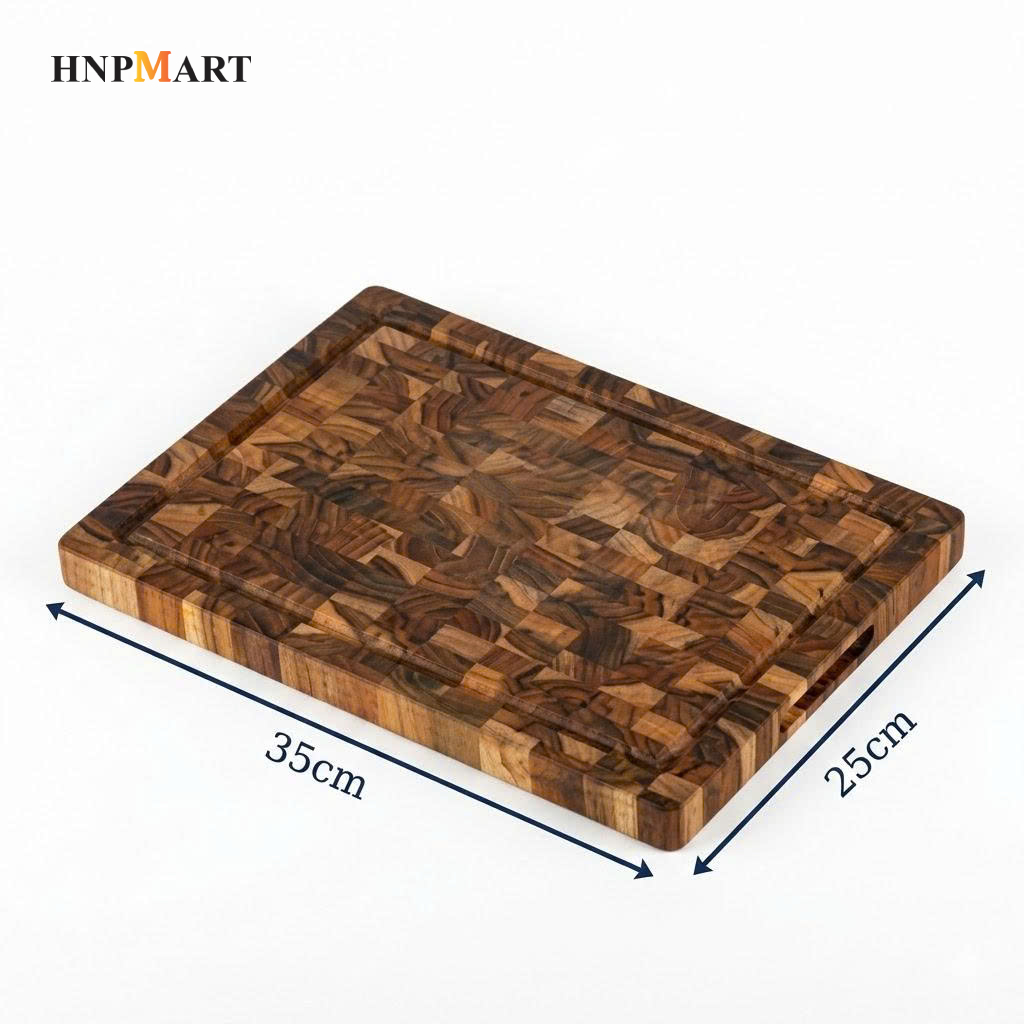 Thớt Thái Kaiyo Gỗ Teak Premium Chữ Nhật DC02 Size M (35x25x2.5cm) - Ảnh 5