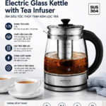 Ấm Siêu Tốc Thuỷ Tinh Kèm Lõi Lọc Trà Kaiyo 1,7L, model KEK-062