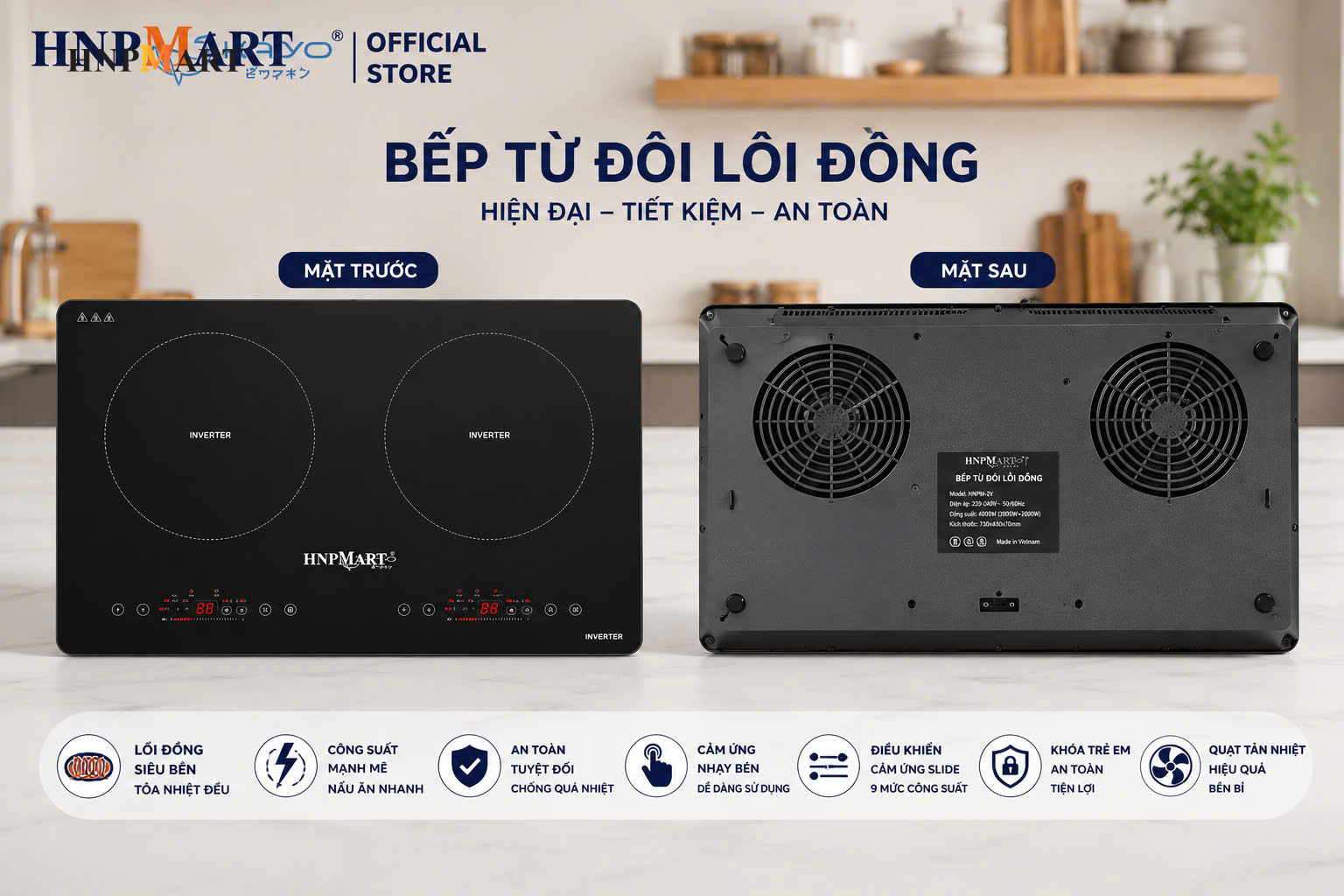 Bếp từ đôi lõi đồng Kaiyo, model KIH-407 - Ảnh 2