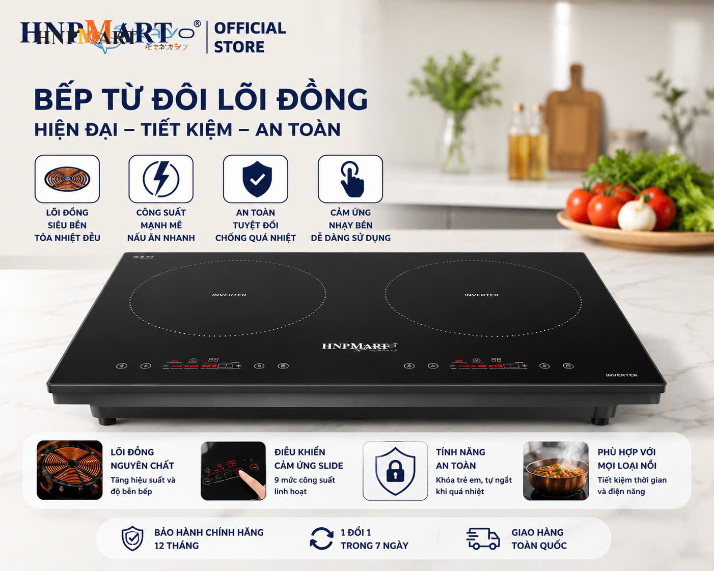 Bếp từ đôi lõi đồng Kaiyo, model KIH-407 - Ảnh 3