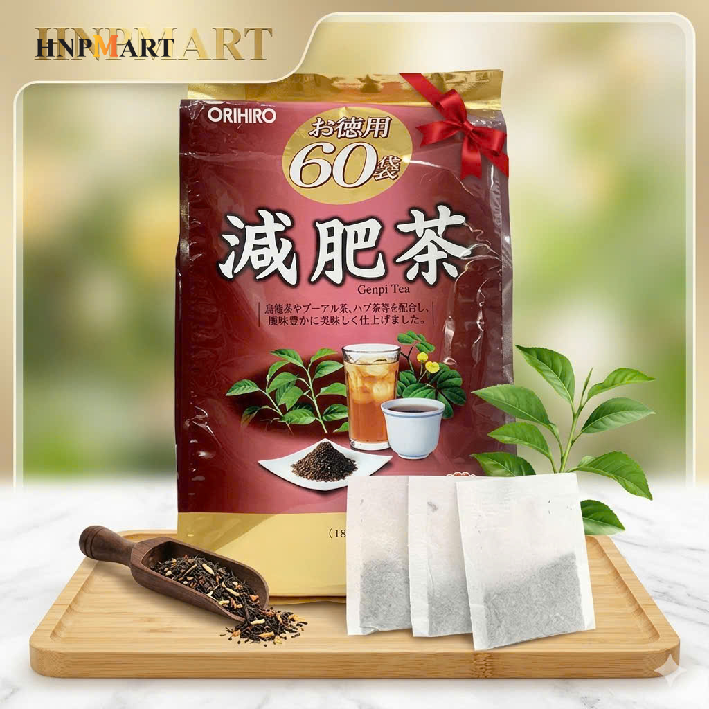 Trà giảm mỡ bụng Genpi Orihiro Nhật Bản 60 gói - Ảnh 2