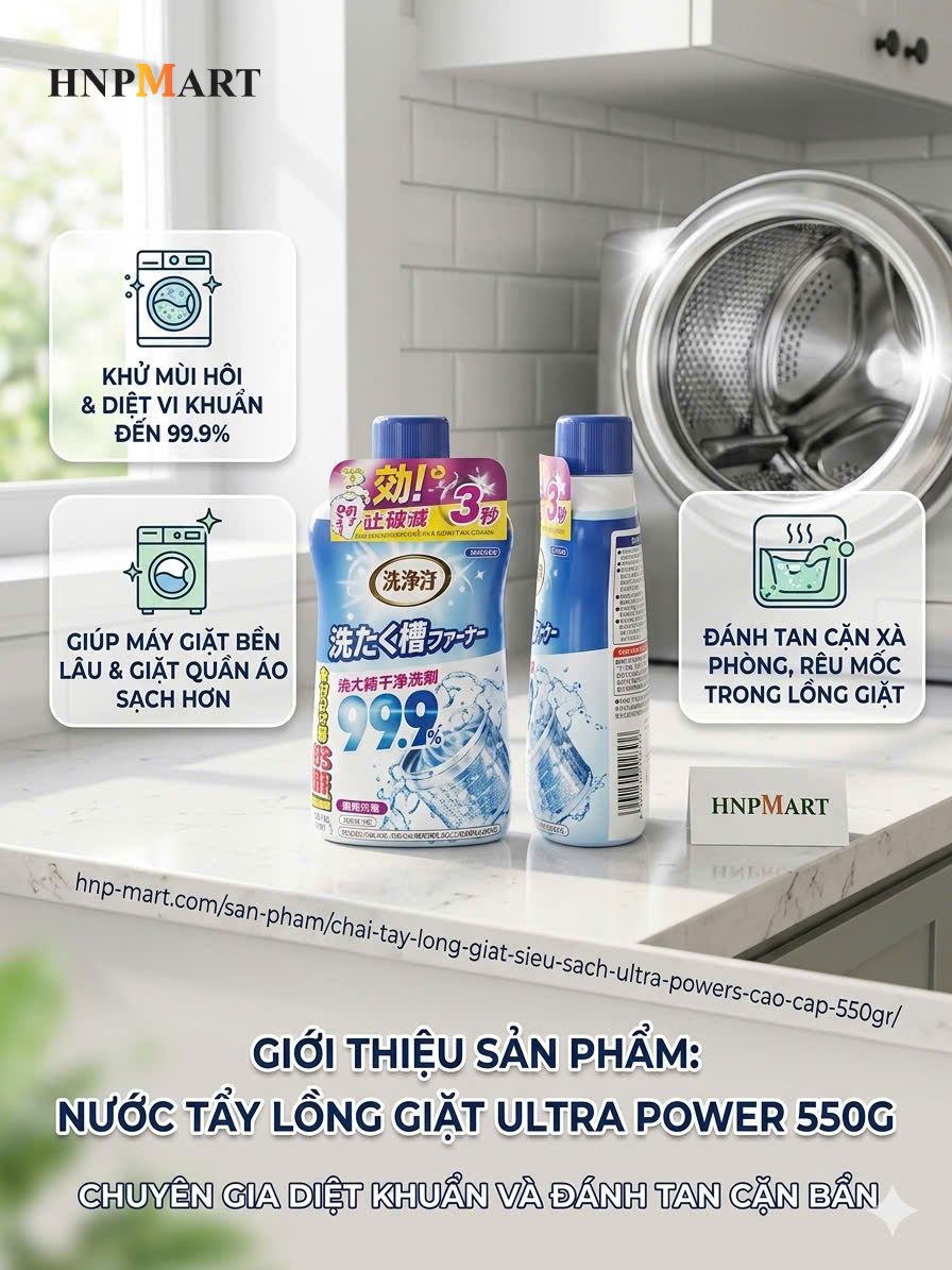 Nước Tẩy Lồng Giặt Ultra Powers Cao Cấp 550gr - Ảnh 3