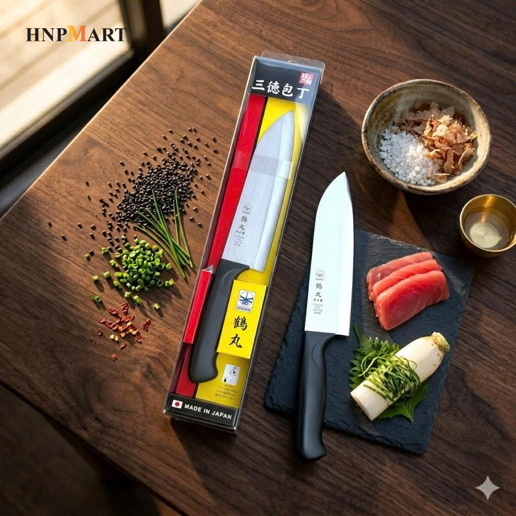 Dao Thái Nhà Bếp Đầu Nhọn Nikken Santoku 28.5Cm - Ảnh 3