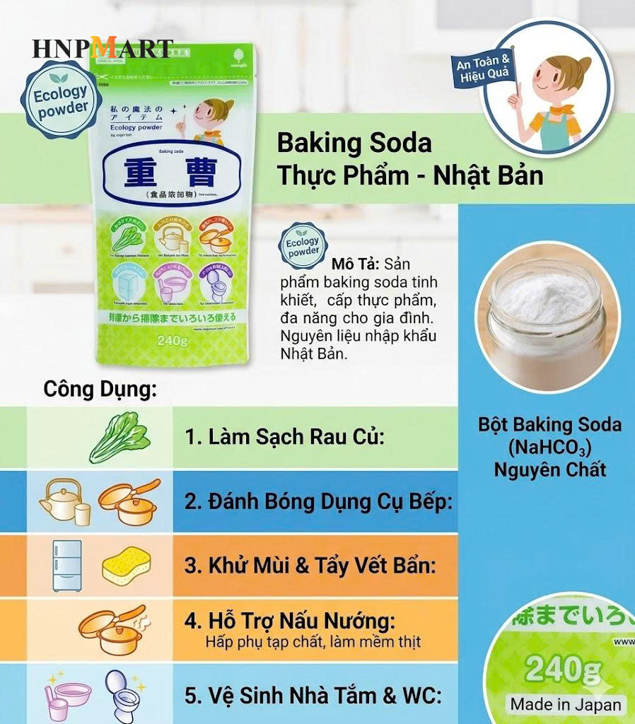 Gói bột baking soda 240g - Ảnh 5