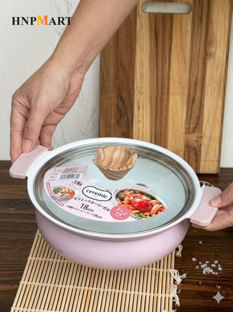Nồi Lẩu Mini Nhôm Đúc Chống Dính Coronto Kakusee (18Cm, Hồng Pastel) - Ảnh 4