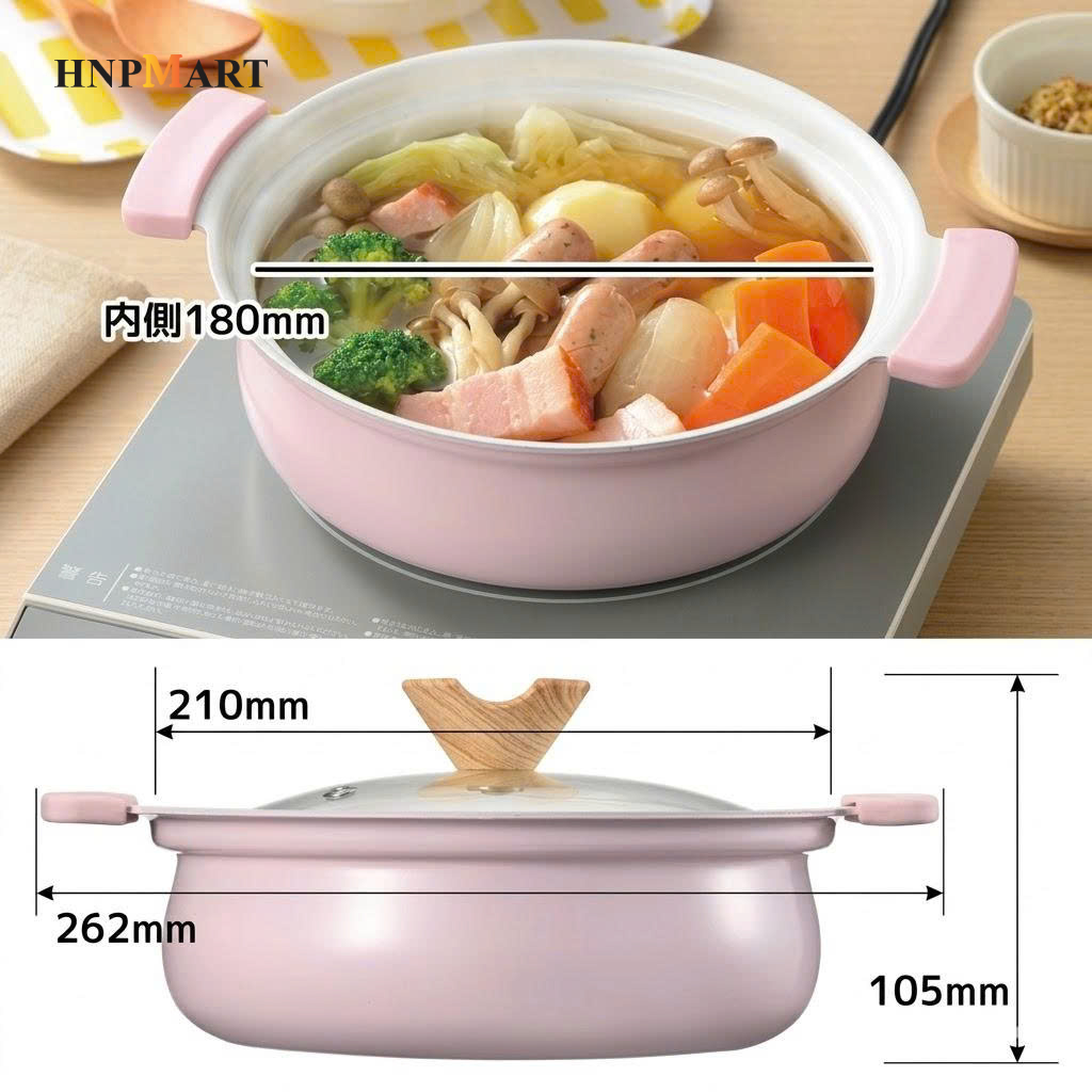 Nồi Lẩu Mini Nhôm Đúc Chống Dính Coronto Kakusee (18Cm, Hồng Pastel) - Ảnh 6