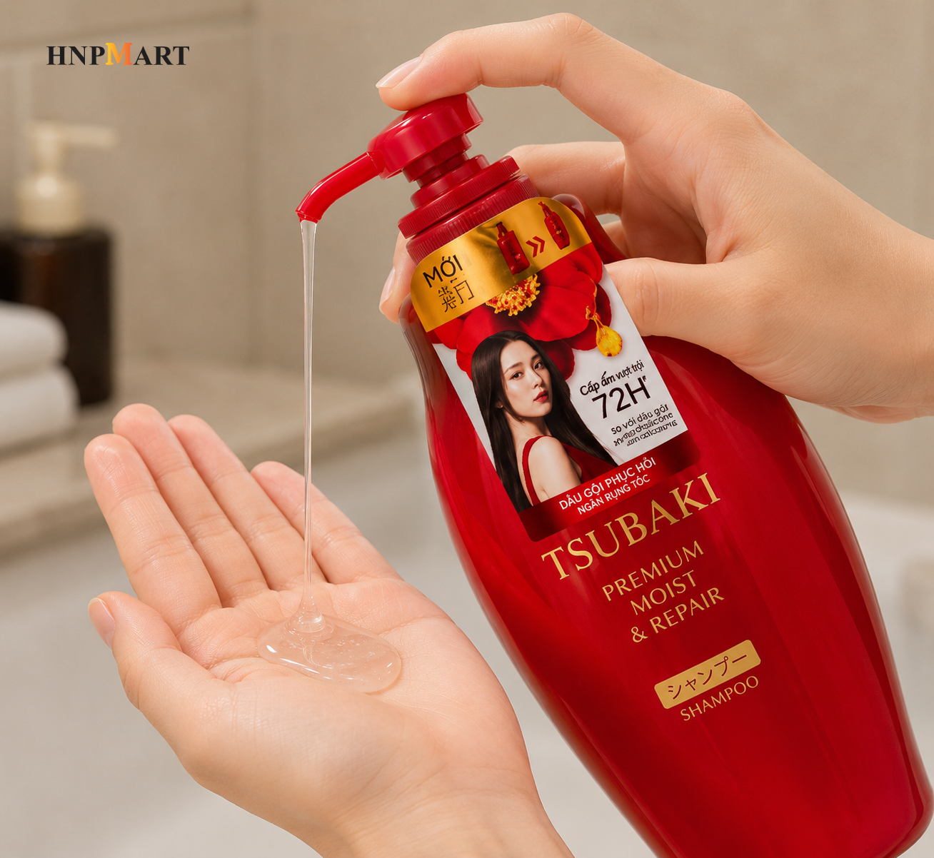 Dầu Gội Tsubaki Premium Phục Hồi & Cấp Ẩm Tóc 450ml (Đỏ) - Ảnh 2
