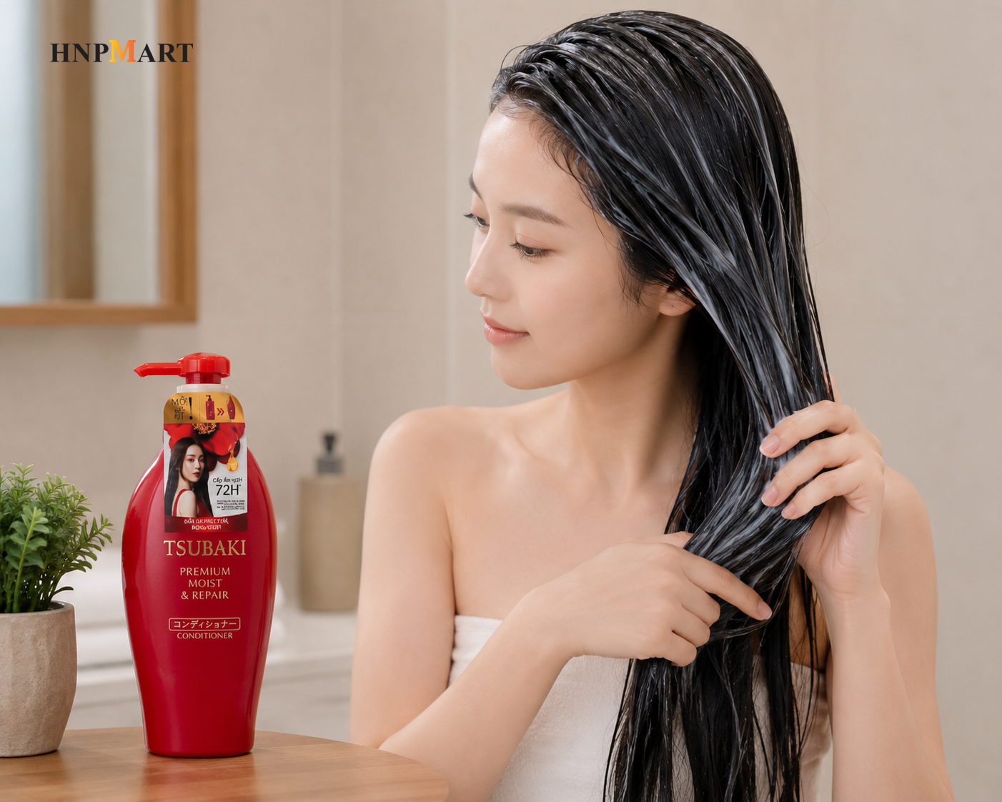 Dầu Xả Tsubaki Premium Phục Hồi & Cấp Ẩm Tóc 490ml (Đỏ) - Ảnh 4