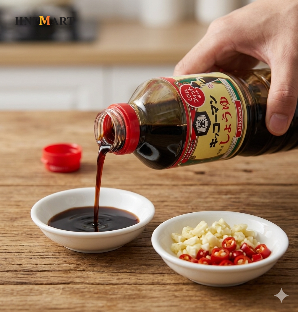 Nước Tương Đậu Nành Kikkoman 1L Nắp Đỏ - Ảnh 2
