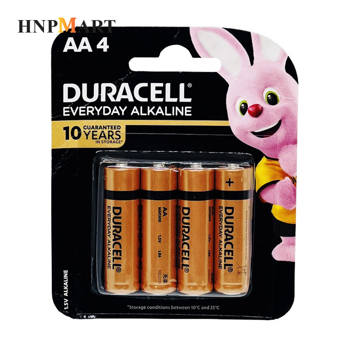 Pin Kiềm Duracell Everyday AA vỉ 4 viên