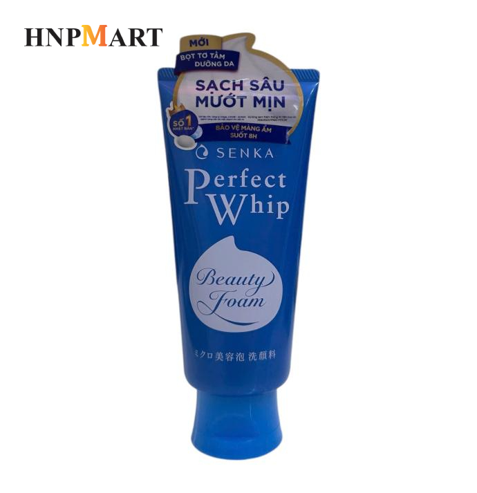 Sữa Rửa Mặt Chiết Xuất Tơ Tằm Trắng Senka Perfect Whip 120g (Xanh)