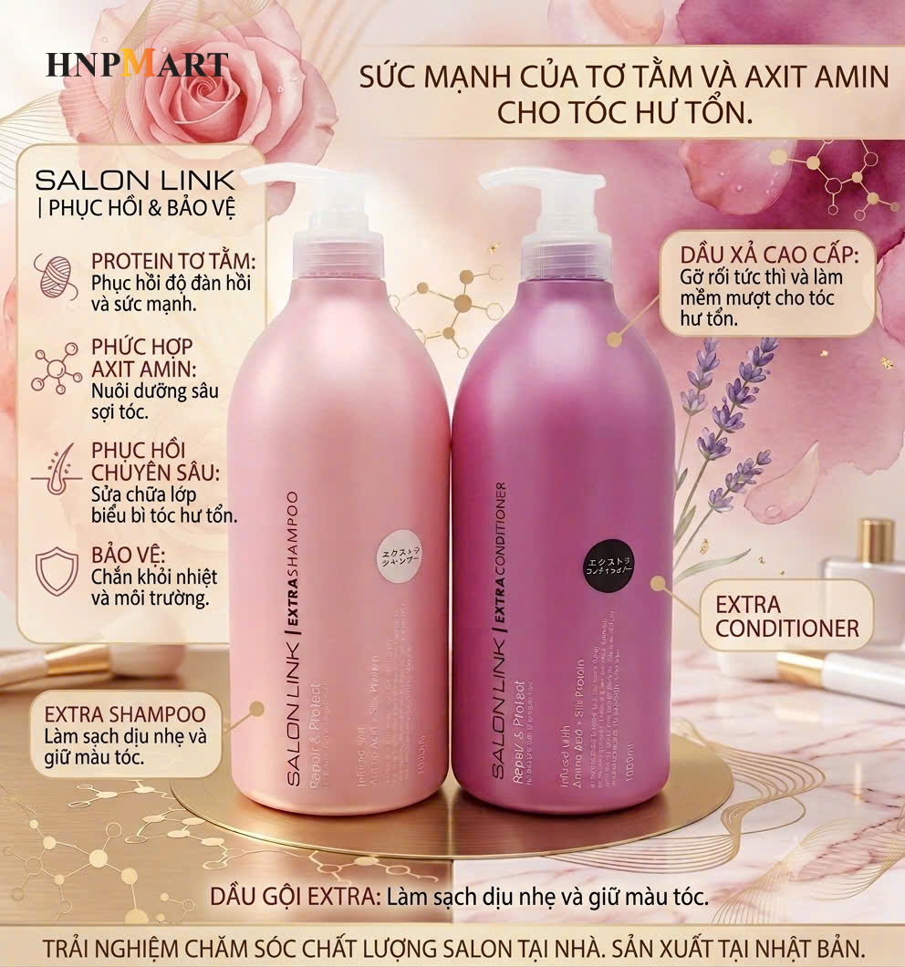 Bộ dầu gội xả Salon Link Extra 1000ml - Ảnh 2