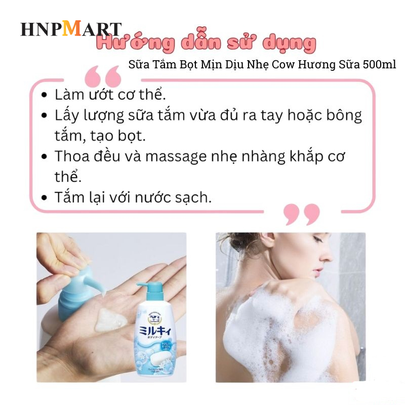 Sữa Tắm Bọt Mịn Dịu Nhẹ Cow Hương Sữa 500ml - Ảnh 3