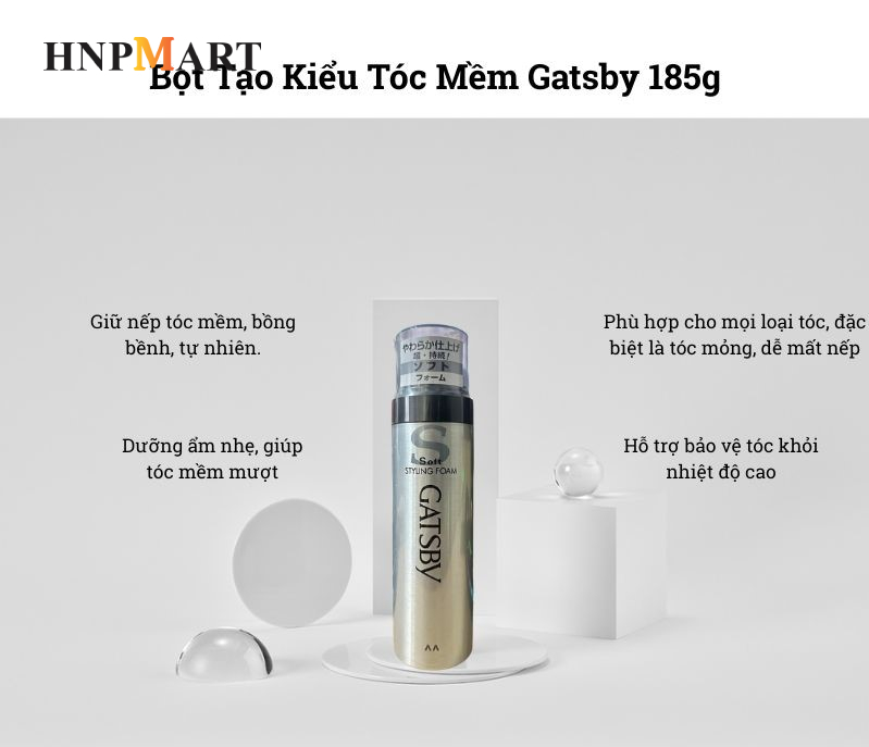 Bọt Tạo Kiểu Tóc Mềm Gatsby 185g - Ảnh 3