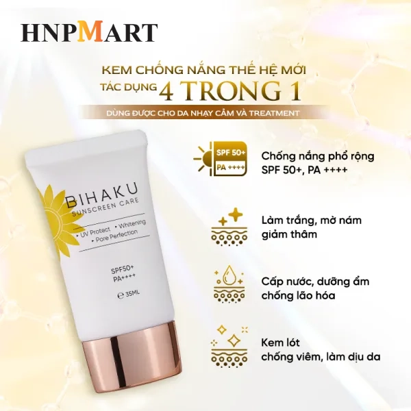 Kem Chống Nắng Bihaku Sunscreen Care SPF50+ PA++++ 35ml - Ảnh 3
