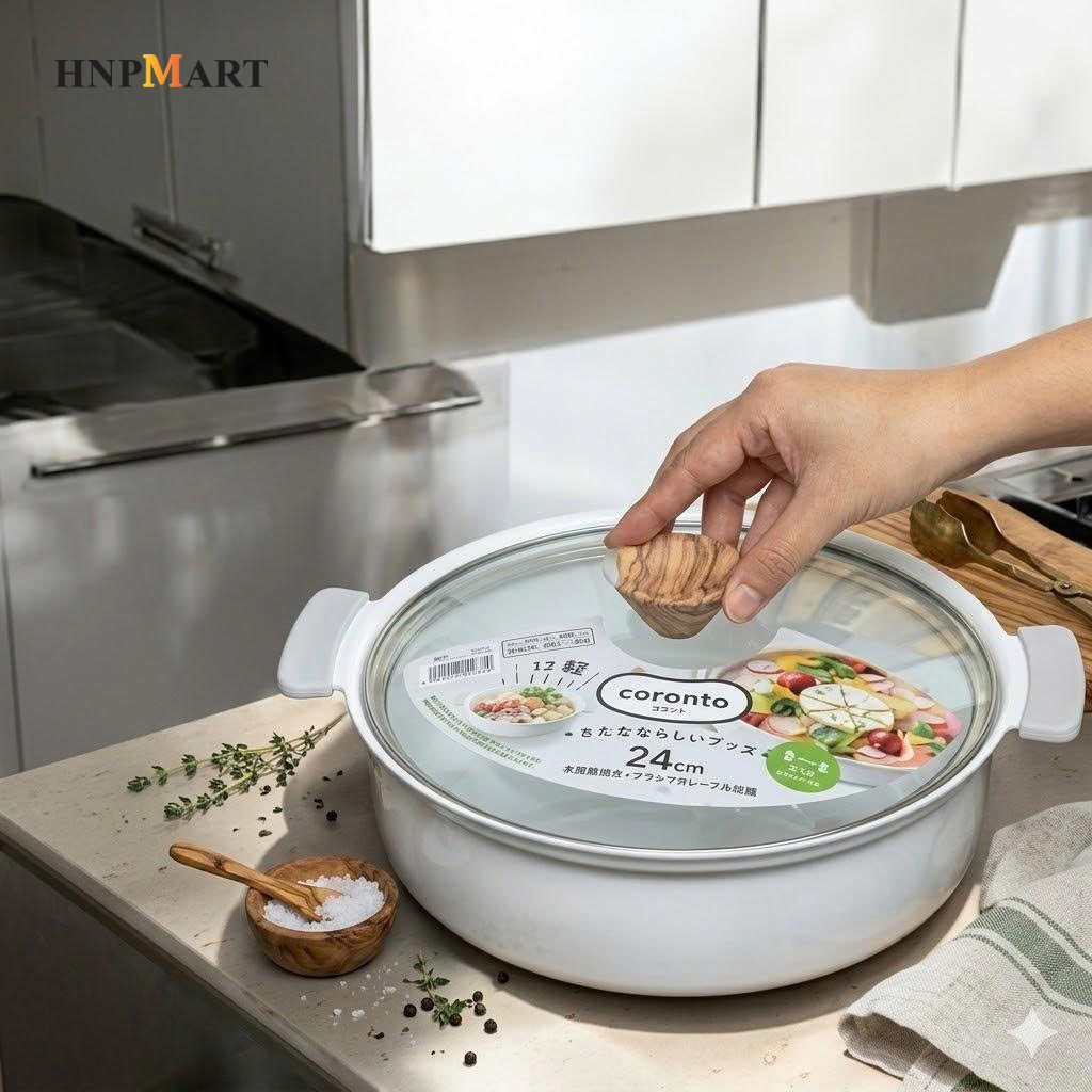Nồi Lẩu Nhôm Đúc Chống Dính Coronto Kakusee (24Cm, Màu Ghi Đá) - Ảnh 5