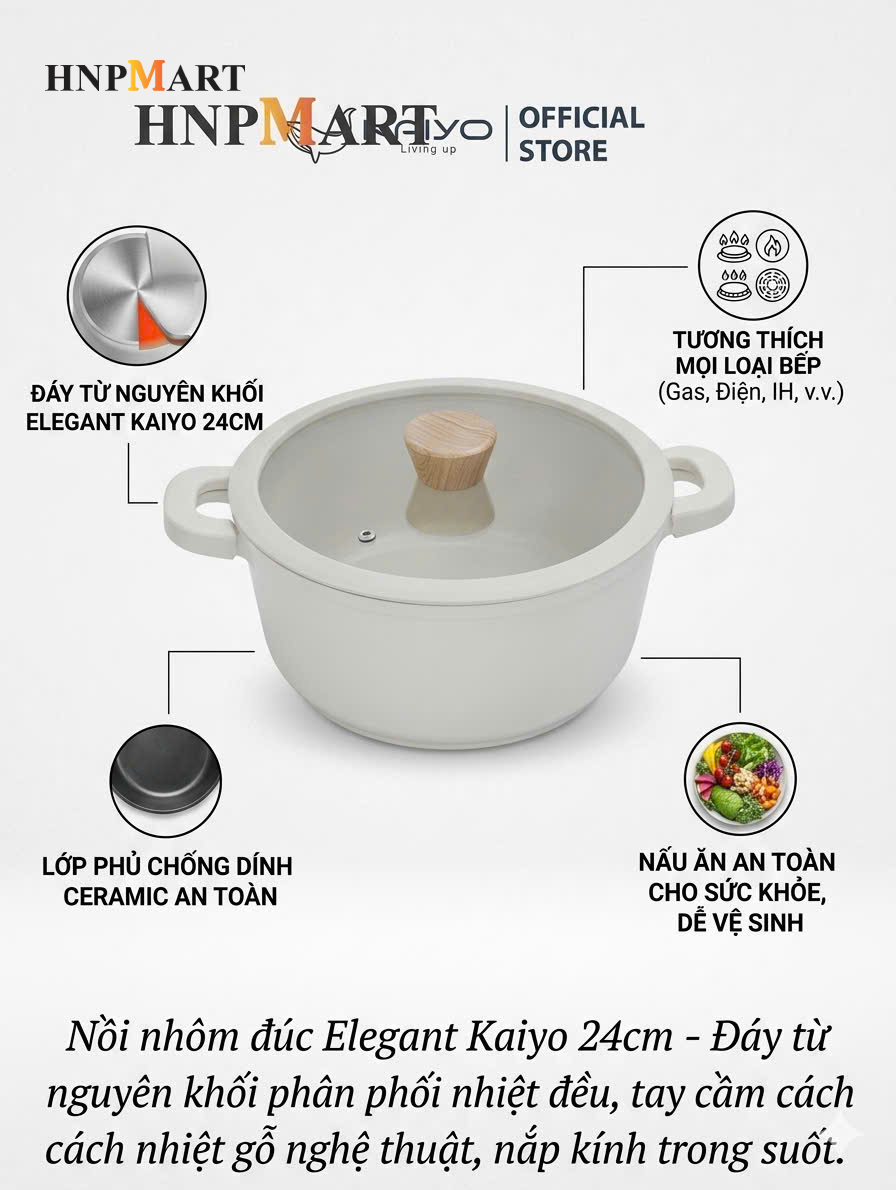 Nồi Lẩu Nhôm Đúc Chống Dính Coronto Kakusee (24Cm, Màu Ghi Đá) - Ảnh 3