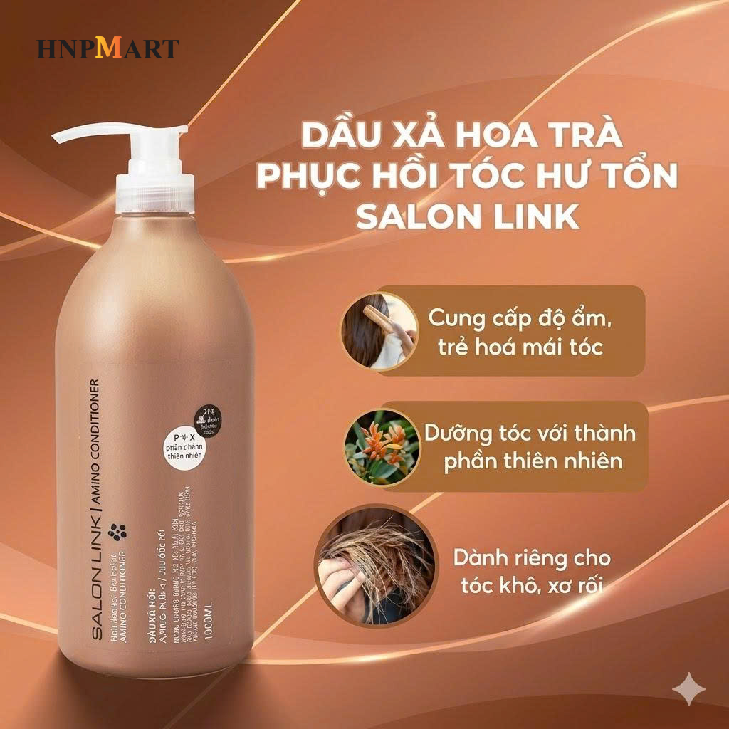 Dầu xả Salon link Amino hoa trà phục hồi tóc hư tổn 1000ml - Ảnh 4