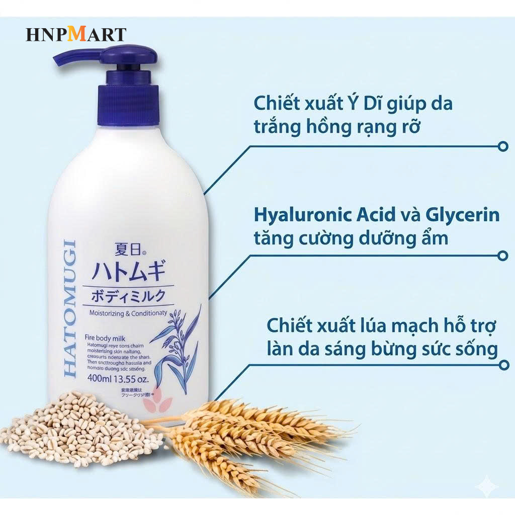 Dưỡng thể ban đêm Hatomugi 400ml - Ảnh 5