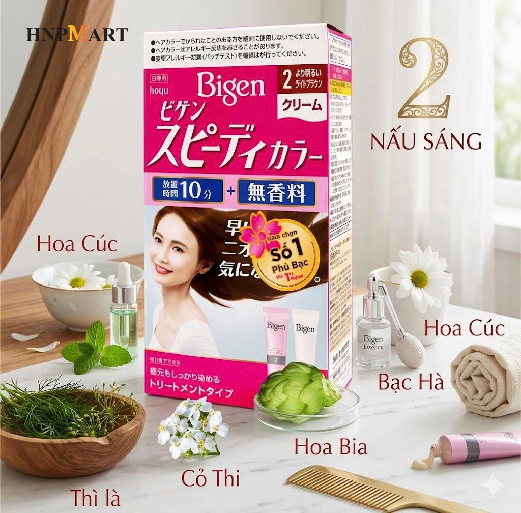 Kem Nhuộm Tóc Phủ Bạc Bigen G - Ảnh 4