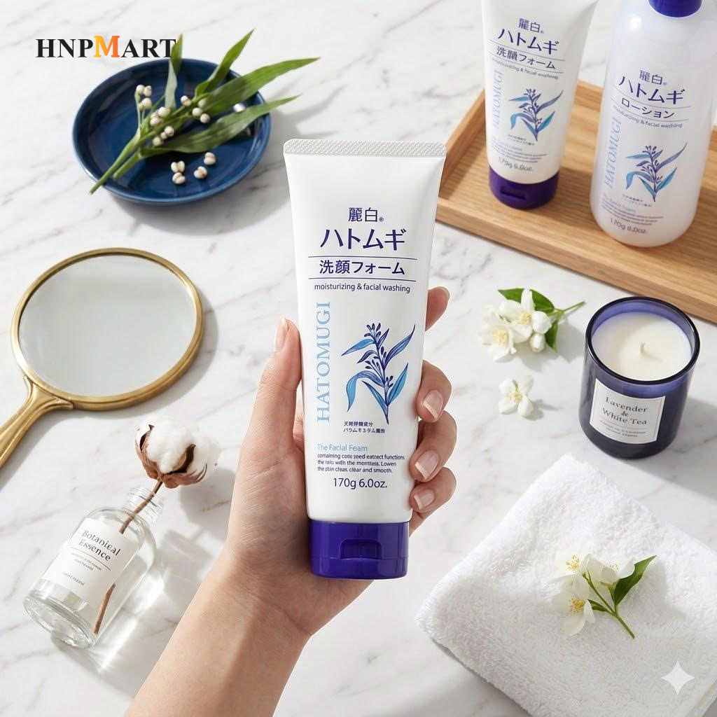 sữa rửa mặt hatomugi 170g trắng - Ảnh 3