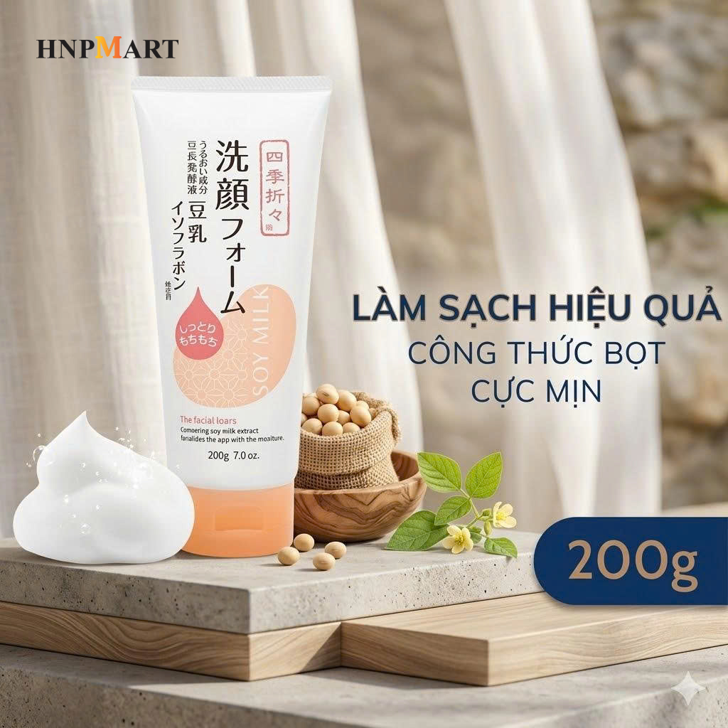 Sữa rửa mặt tinh chất sữa đậu nành dưỡng ẩm Shikioriori 200g - Ảnh 5