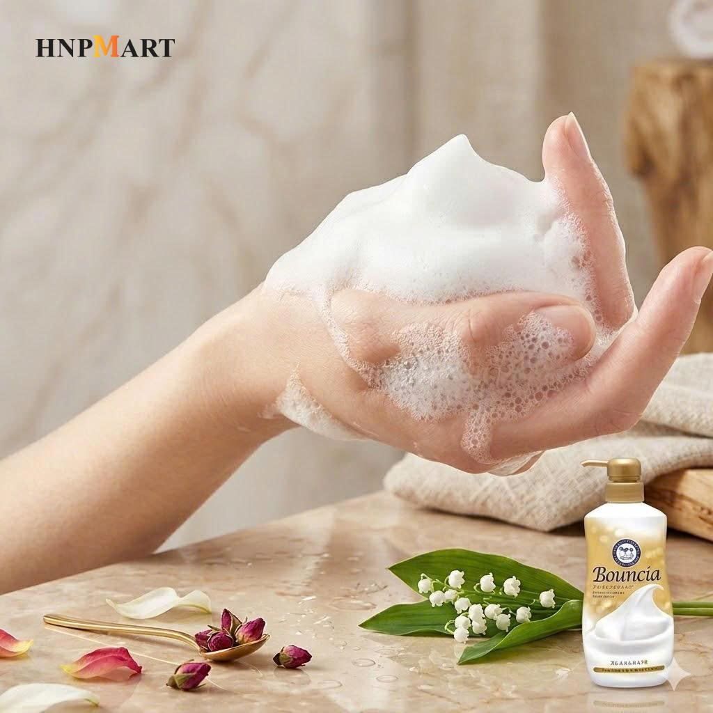 Sữa Tắm Tạo Bọt Cao Cấp Bouncia Siêu Mịn & Dưỡng Ẩm 460ml (Vàng) - Ảnh 4
