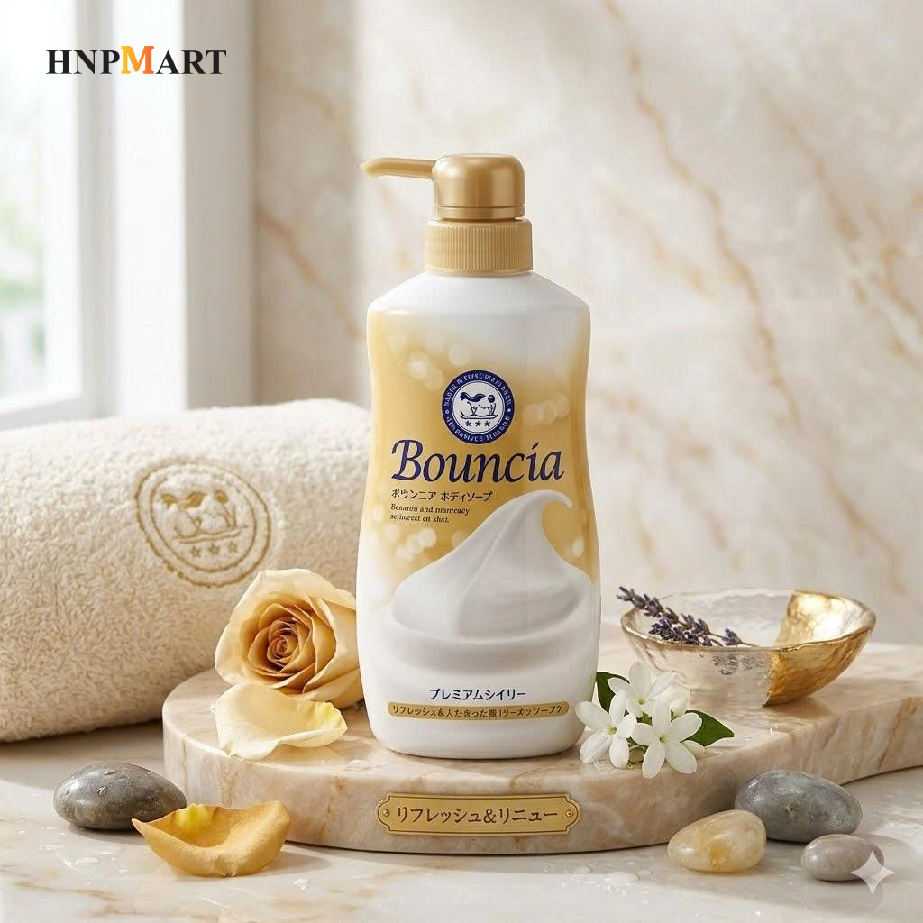 Sữa Tắm Tạo Bọt Cao Cấp Bouncia Siêu Mịn & Dưỡng Ẩm 460ml (Vàng) - Ảnh 5