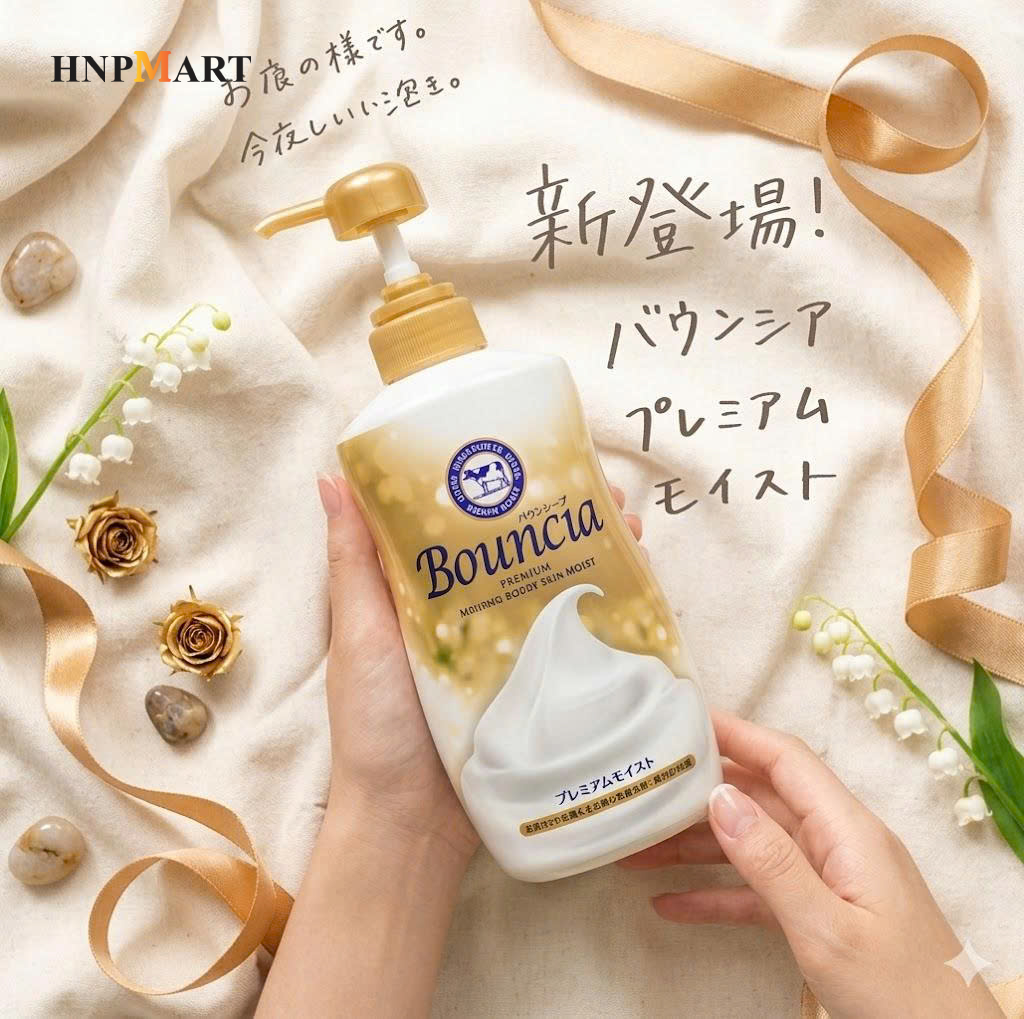 Sữa Tắm Tạo Bọt Cao Cấp Bouncia Siêu Mịn & Dưỡng Ẩm 460ml (Vàng) - Ảnh 6