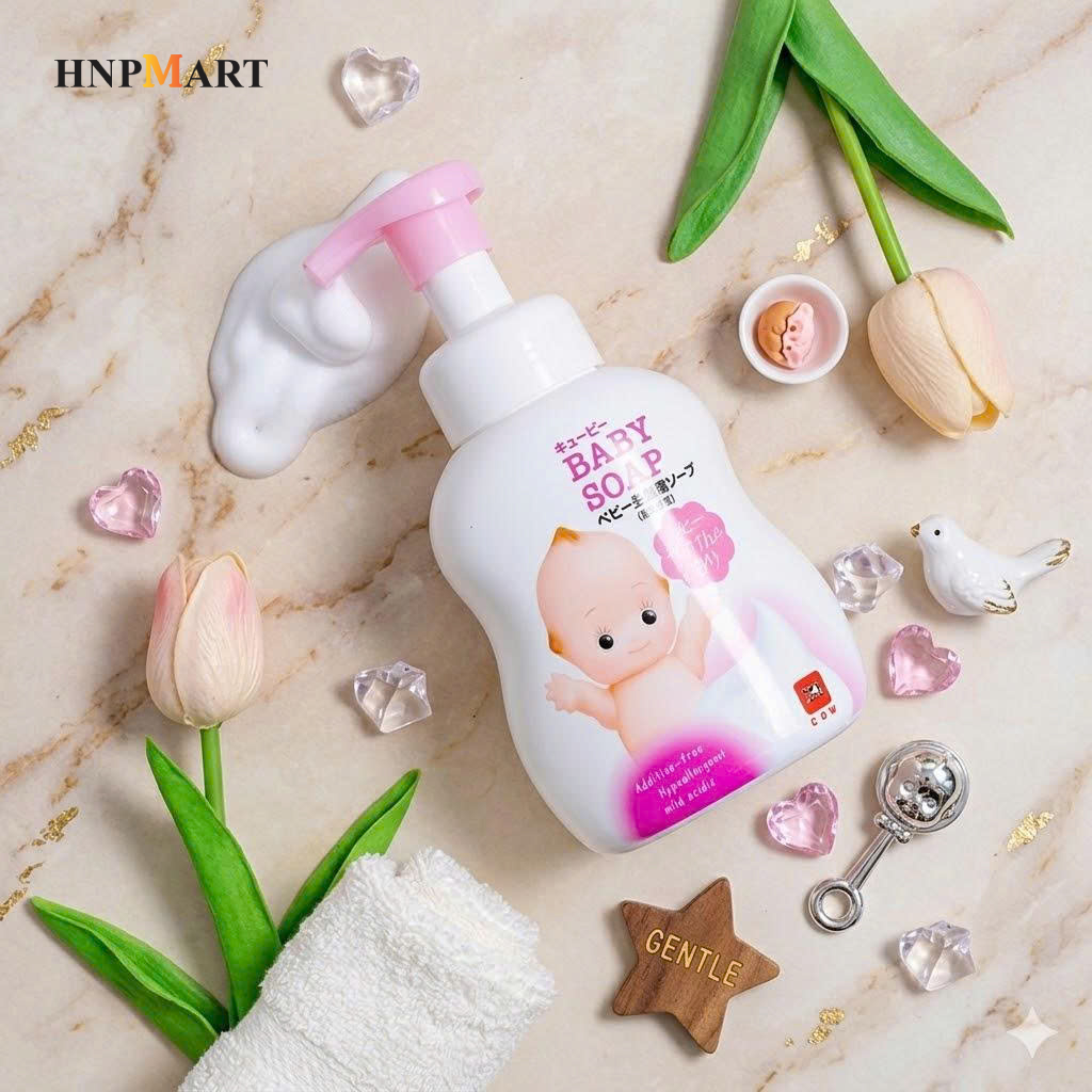 Sữa Tắm Tạo Bọt Cow Baby Soap Cho Bé 400ml ( Hồng) - Ảnh 4